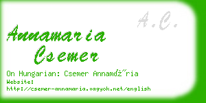 annamaria csemer business card